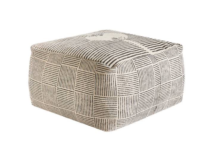 Beliani Pouf Grau Lutz, Grau, Braun, Naturmaterialen, Quadratisch, 45x25x45 cm, Wohnzimmer, Sessel, Hocker & Hockerbänke, Poufs