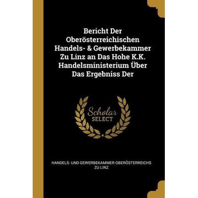 Bericht Der Oberösterreichischen Handels- & Gewerbekammer Zu Linz an Das Hohe K.K. Handelsministerium Über Das Ergebniss Der, Taschenbuch von