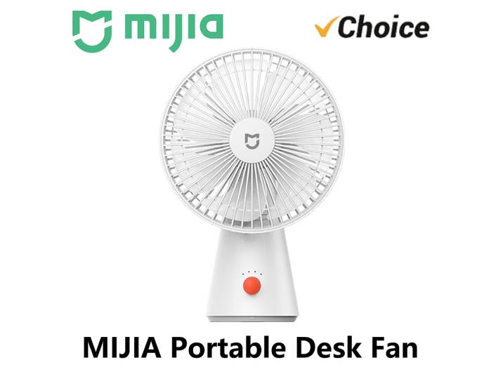 NOUVEAU Ventilateur de bureau portable MIJIA, rechargeable par USB, mini ventilateur électrique portatif sans fil, refroidissement de l'air, petit ventilateur à 4 vitesses -CN