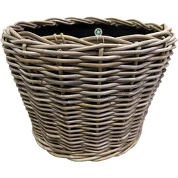 VAN  DER  LEEDEN  DRYPOT  Rattan  Pflanzkübel  Outdoor  Grau  Ø  43  cm  Höhe  33  cm  Sylter  Körbe