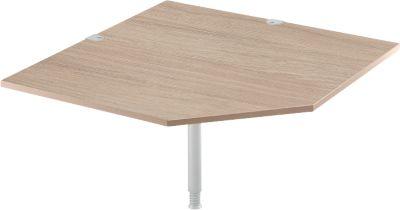 Systemwinkelplatte, CAD, Fuß, B 1200 mm x T 1200 mm, Eiche/weißalu