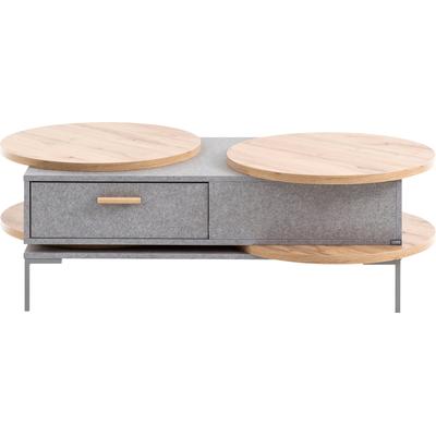 Couchtisch "Looks", grau (eiche landhausfarben, feel grau, eiche landhausfarben, eiche landhausfarben), B:130cm H:41,1cm T:66,5cm, LOOKS BY WOLFGANG JOOP, Tische, Couchtisch, Solide Verarbeitung - Dieses Produkt ist in Deutschland gefertigt