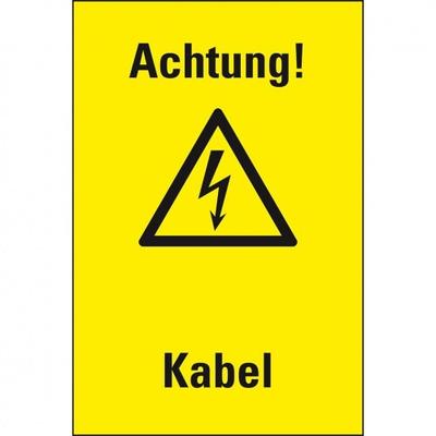 Schild I Warn-Kombischild Achtung! Kabel, Kunststoff, 300x200mm