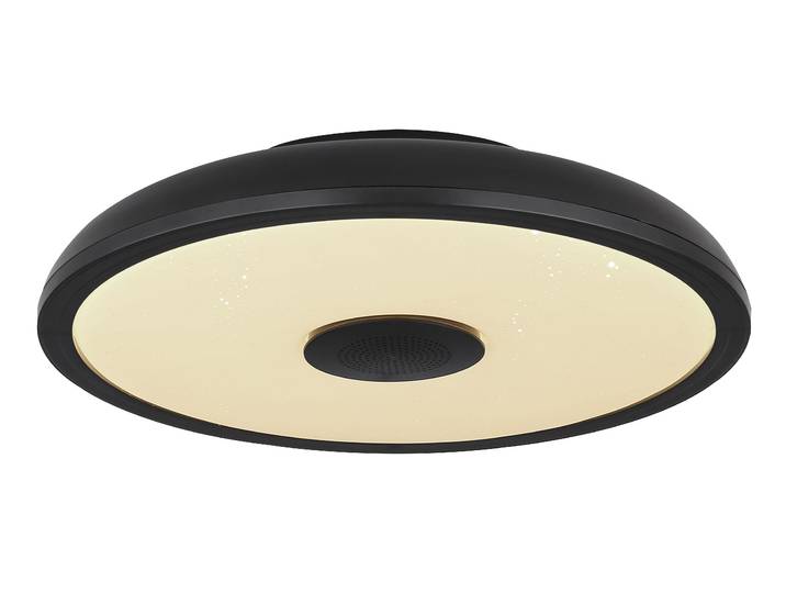 GLOBO LIGHTING LED Deckenleuchte RAFFY , schwarz, Ø 28cm, 1 Stk., Leuchten, Farbwechsel Rot-Grün-Blau, Lautsprecherfunktion, LED Deckenleuchte