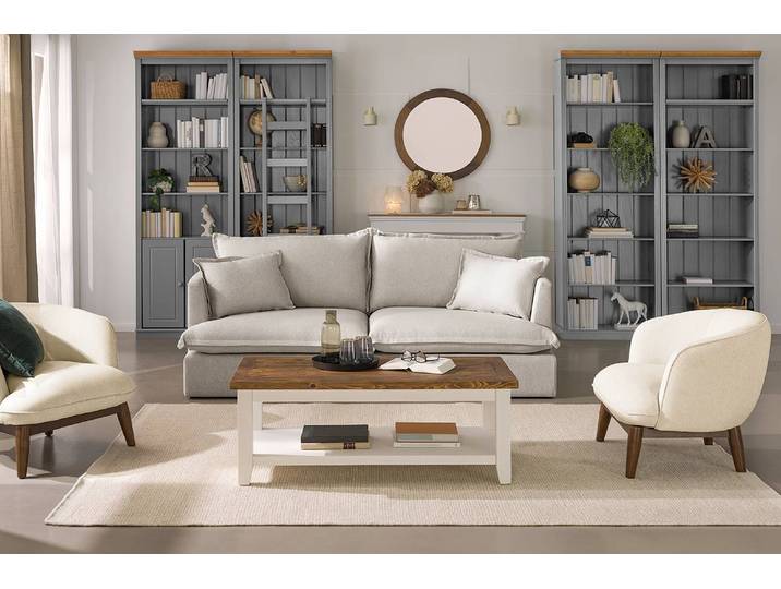3-Sitzer Sofa FALKOR Braun Flachgewebe Reija 215 x 95 x 84cm Skandi
