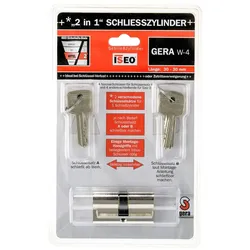 ISEO Schließzylinder Gera W-4, 2 in 1, Länge = 30-30, mit 8 Schlüsseln