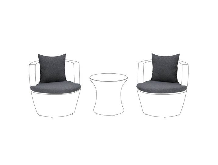 OUTDOOR-KISSENBEZUG-SET Grau Capri