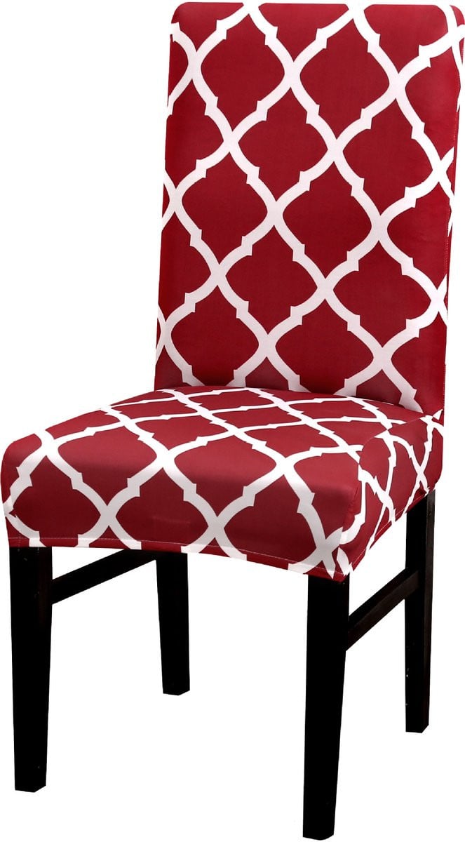 Set van 4 universele elastische stoelhoezen, afneembaar en wasbaar, Stijl B