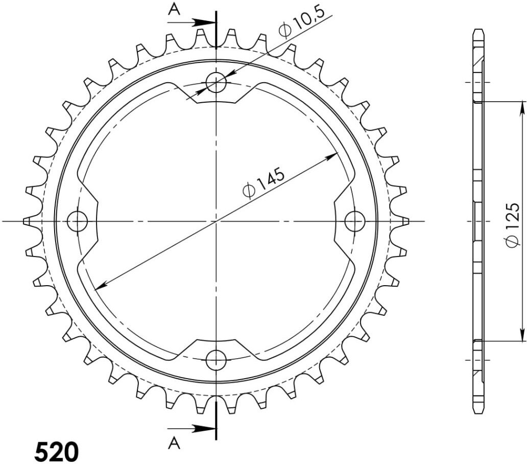 Kettenrad SUPERSPROX RFE-1857:38-BLK