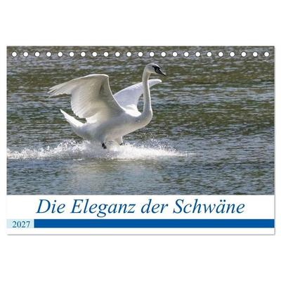 Die Eleganz der Schwäne (Tischkalender 2027 DIN A5 quer), CALVENDO Monatskalender