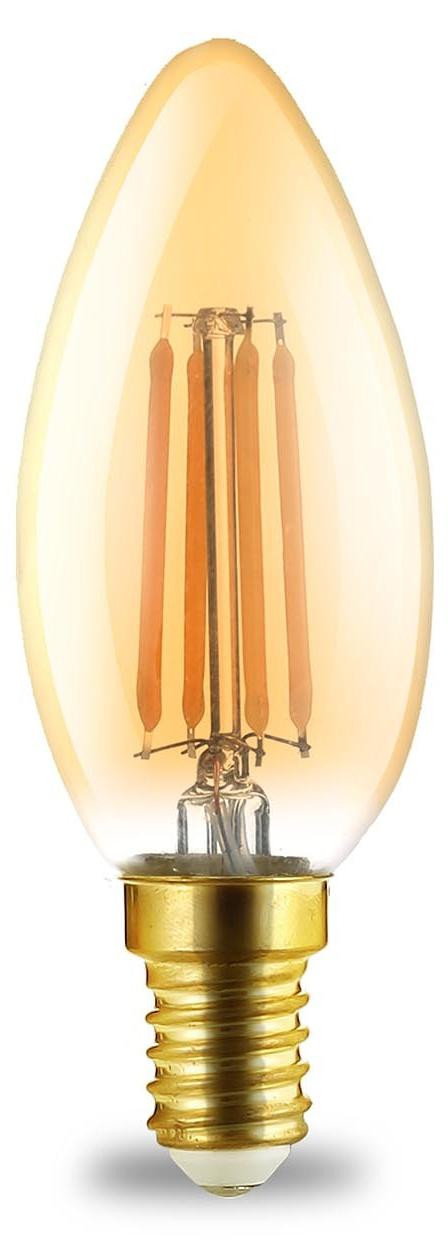 Braytron LED-lamp E14 filament kaarsvorm amberkleurig C35 4W 360 lumen warmwit 2200 K