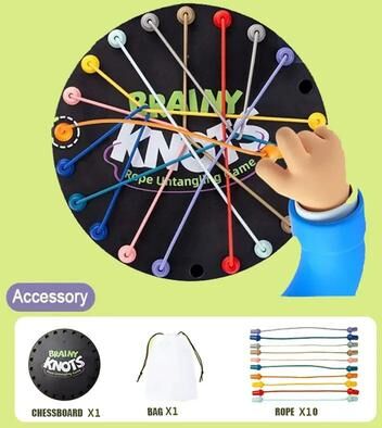 Playful Picks Chain Triangle Chess Game, Triggle Rubber Band Battle Set For Family & Kids, Educational Interactive Board Game multicolor
