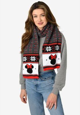 "Women's Minnie Mouse 70"" Knit Scarf Disney Women'S Red Winter Set by Disney in Black"