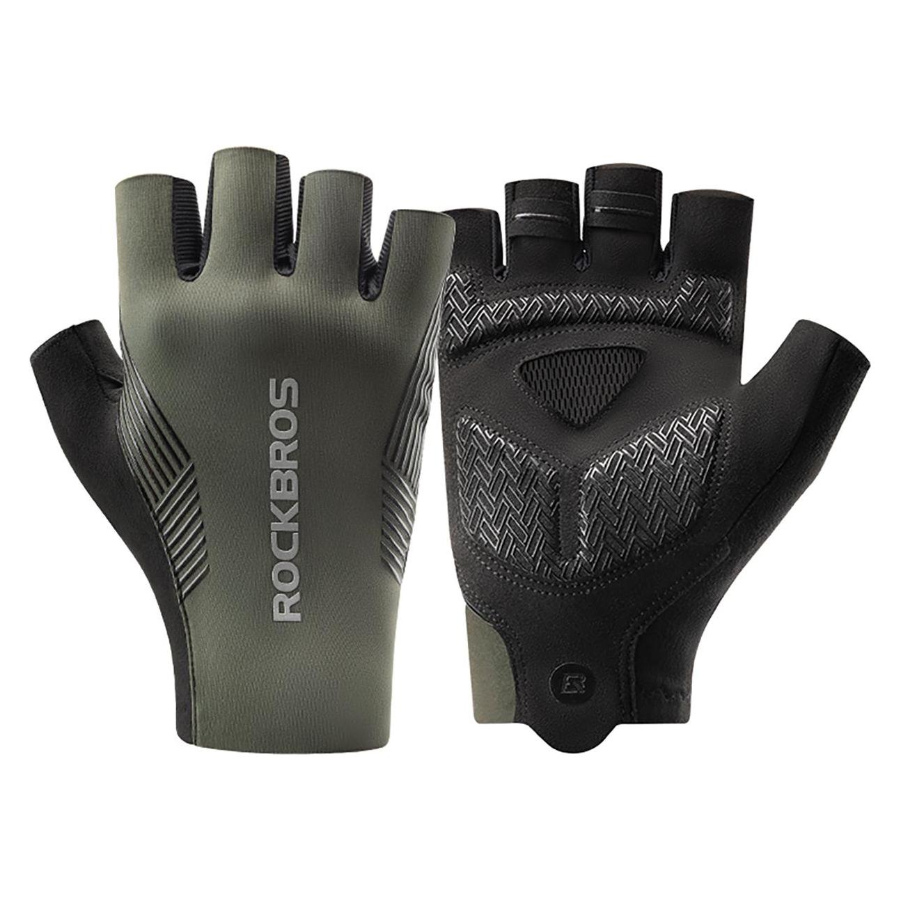 Rockbros cycling gloves spring/summer/autumn, short fingers, size: XL - green (XL) (8386824304640)