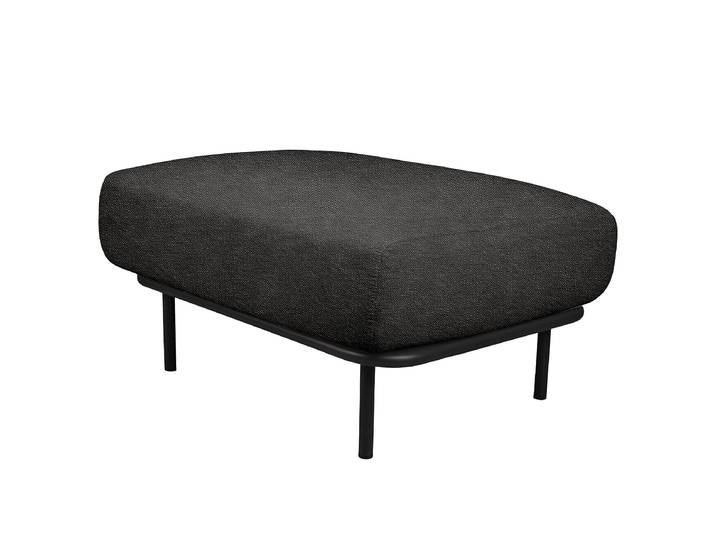 Outdoor-Hocker Zuzu Kunstfaser Schwarz/Schwarz 86 x 44 x 66cm