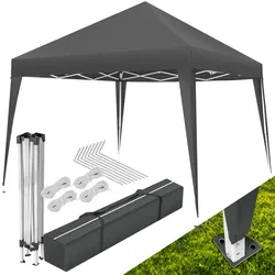tectake® Pavillon, 3 x 3 m, höhenverstellbare Füße, inklusive Spannseile, Heringe und Tragetasche