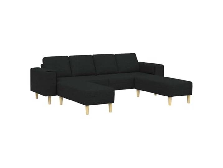 TEKGHUT Wohnzimmer Couch 3 STK. Schwarz Polyester Moderne Ästhetik, Polyesterbezug, Schaumfüllung, braune Beine, ergonomische Armlehnen, einfache Montage