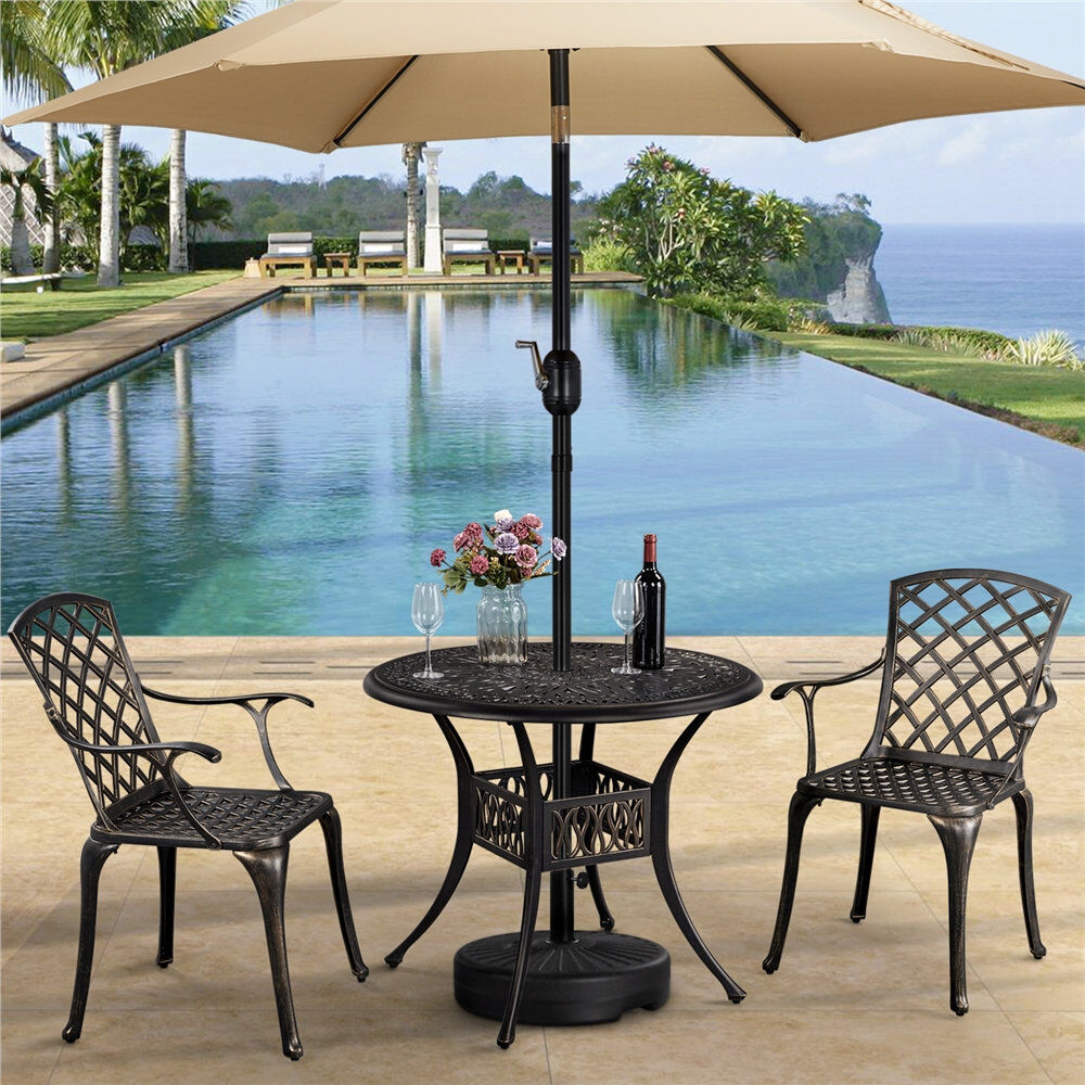 Yaheetech Outdoor Patio Dining Armchair Bronze 92.5cm H X 63cm W X 62.5cm D