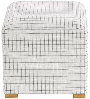 Forty West Beckham Upholstered Pouf/Ottoman, Black Check