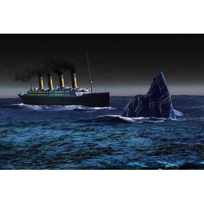 Fototapete PAPERMOON "Titanic mit Eisberg", bunt, B:2m L:1,49m, Vlies, Tapeten