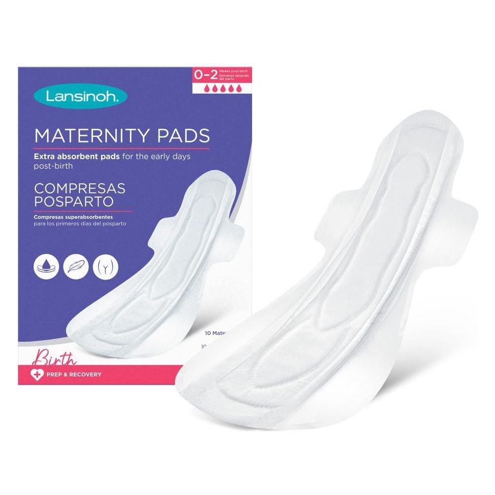Lansinoh Maternity Pads After Birth Extra Absorbent with Wings 10 count (10x) (KOS-81)