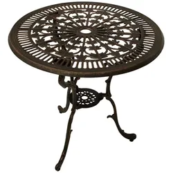 Runder Gartentisch in Bronzefarben Aluminium