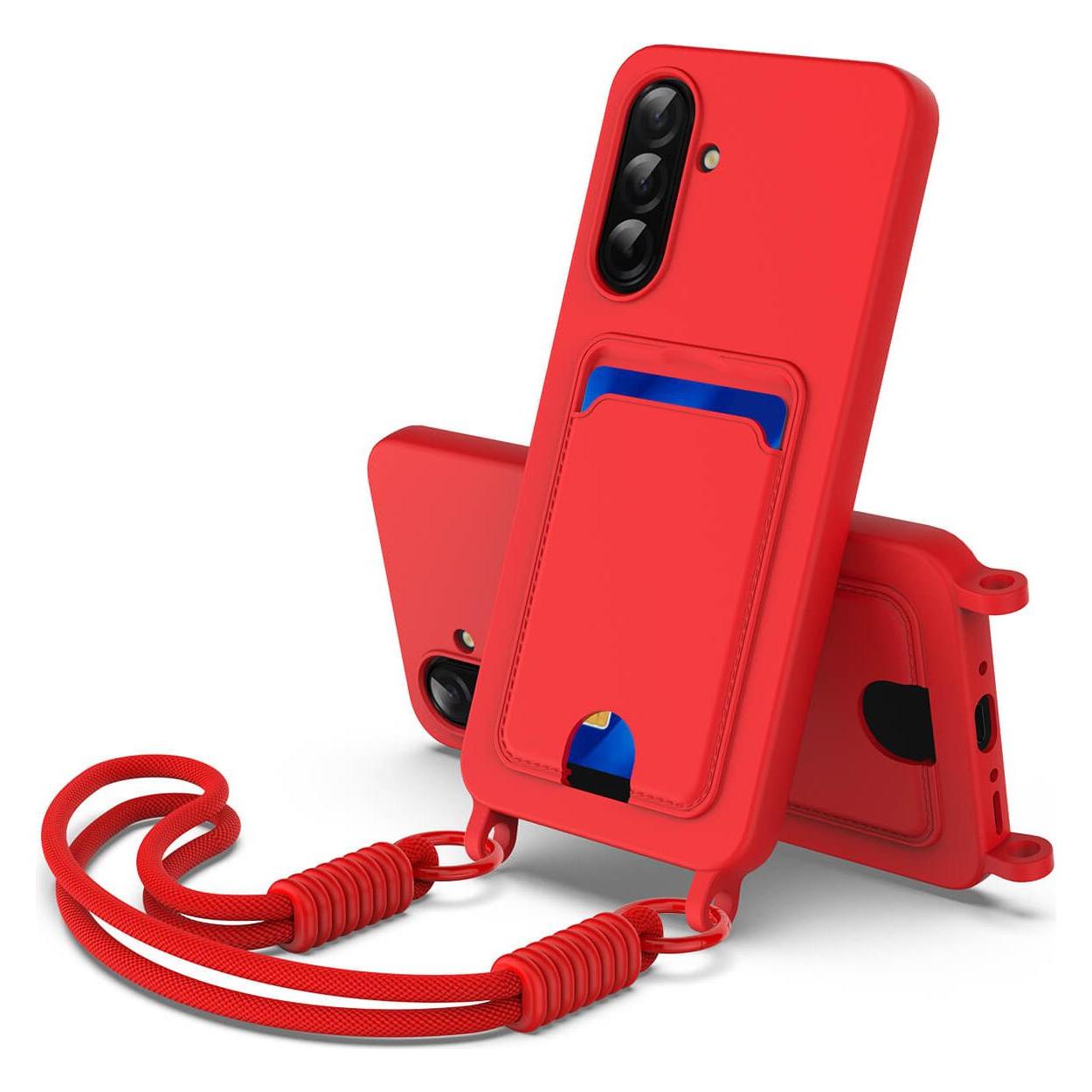 Cover-Discount Galaxy A57 - Silikon Hülle mit Kartenfach & Trageschlaufe (Samsung Galaxy A57) (71258602)