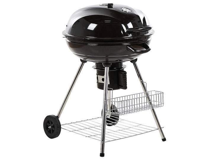 Holzkohle-Kugelgrill Stah schwarz Marapi, Schwarz, Metall, 59x92x58 cm, Grills, Holzkohlegriller