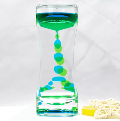 Uplift Curations Colorful Liquid Motion Bubbler Timer Sensory Hourglass Fidget Toy For Relaxation d