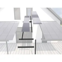 Gutta Erweiterungsmodul 1,20 x 4,06 m (2 Felder (Platten), 1 Pfosten), Anthrazit
