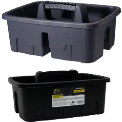 Mojawo Werkzeugkiste Anglerkiste Aufbewahrungsbox Henkel 30x39xH17cm Schwarz