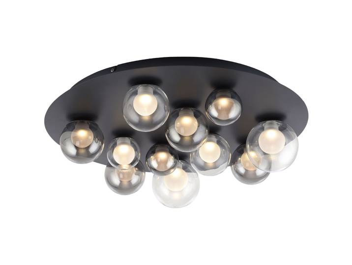 Deckenlampe Pure Popup grau Aluminium/Acryl eloxiert 11x 3W LED Ø 60cm - Farbe: Grau eloxiert - LED - Deckenlampe- LED Energiesparlampe