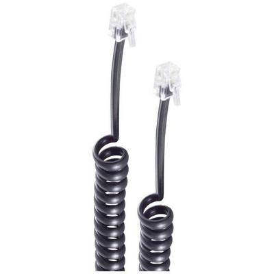 Shiverpeaks Telefonhörer Anschlusskabel [1x RJ10-Stecker 4p4c - 1x RJ10-Stecker 4p4c] vergoldete Steckkontakte 7.5 m Schwarz