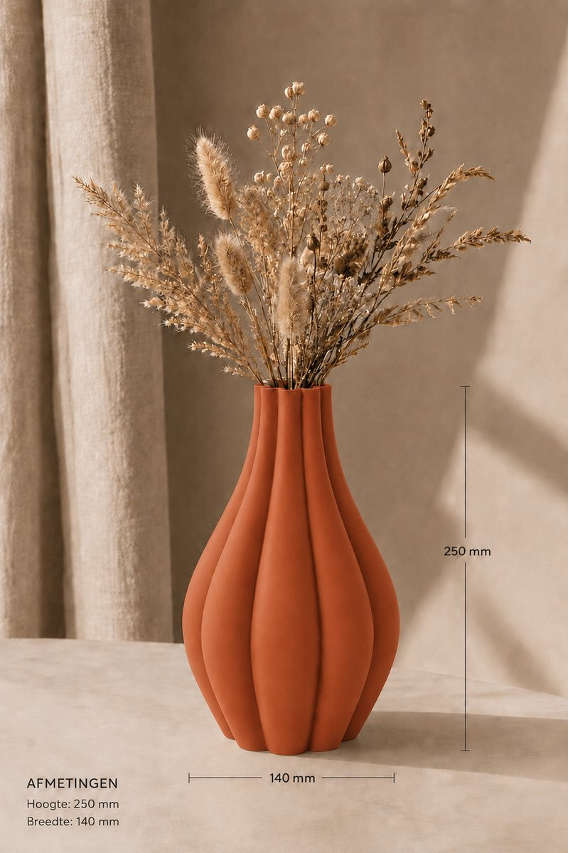 Design Vaas 25 cm – Organische Japandi Vaas – Scandinavische Minimalistische Woondecoratie