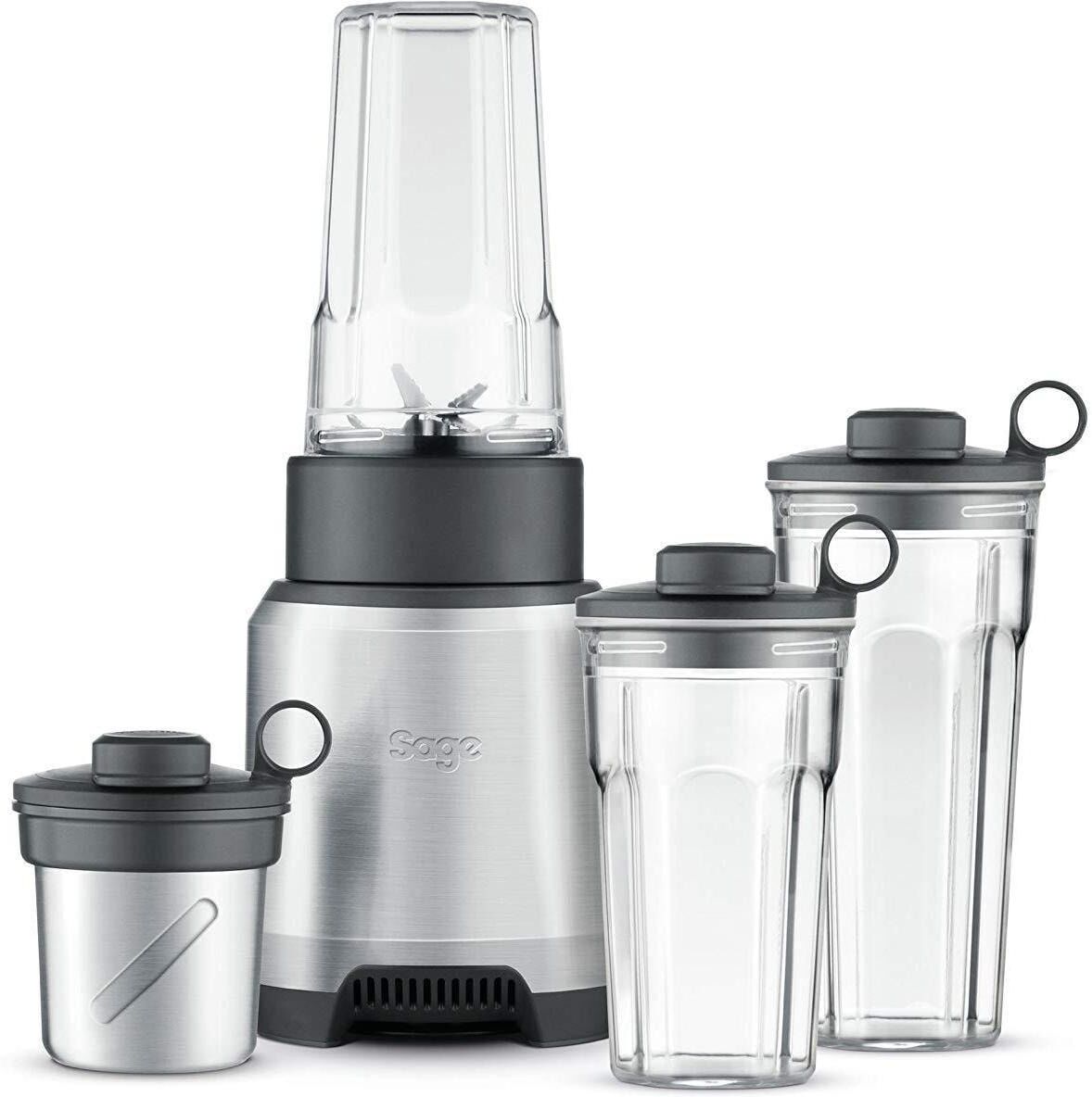 SAGE Smoothie-Maker "Boss to Go", silber (transparent, silberfarben), B:15,1cm H:38,9cm, Zerkleinerer, Smoothie-Maker transparent, silberfarben Einheitsgröße