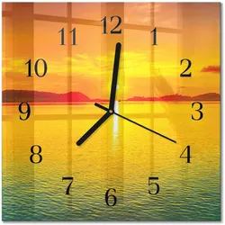 WANDUHR aus Glas 30x30 cm - Sonnenuntergang