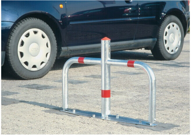 Barrière de parking B760xH500mm D. 60/40 mm argent ac bandes réfléchissantes rou ; URBANUS (9000490019)