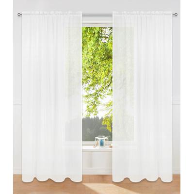Gardine OTTO HOME "Dolly, 1 Stück, Stangendurchzug, transparent, gewebt" Gr. 2, weiß, B:140cm H:175cm, Polyester, Polyester, Gardinen, Gardine, Stangendurchzug, transparent, gewebt, Pflegeleicht, eleganter Fall