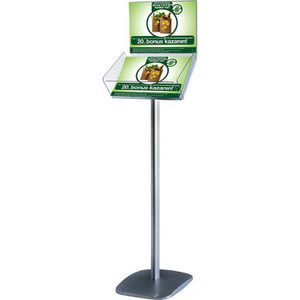 Update-Displays Prospekthalter Take-It Plus silber, Prospektständer, Alu, Acryl, Infotafel, 1x A4 quer