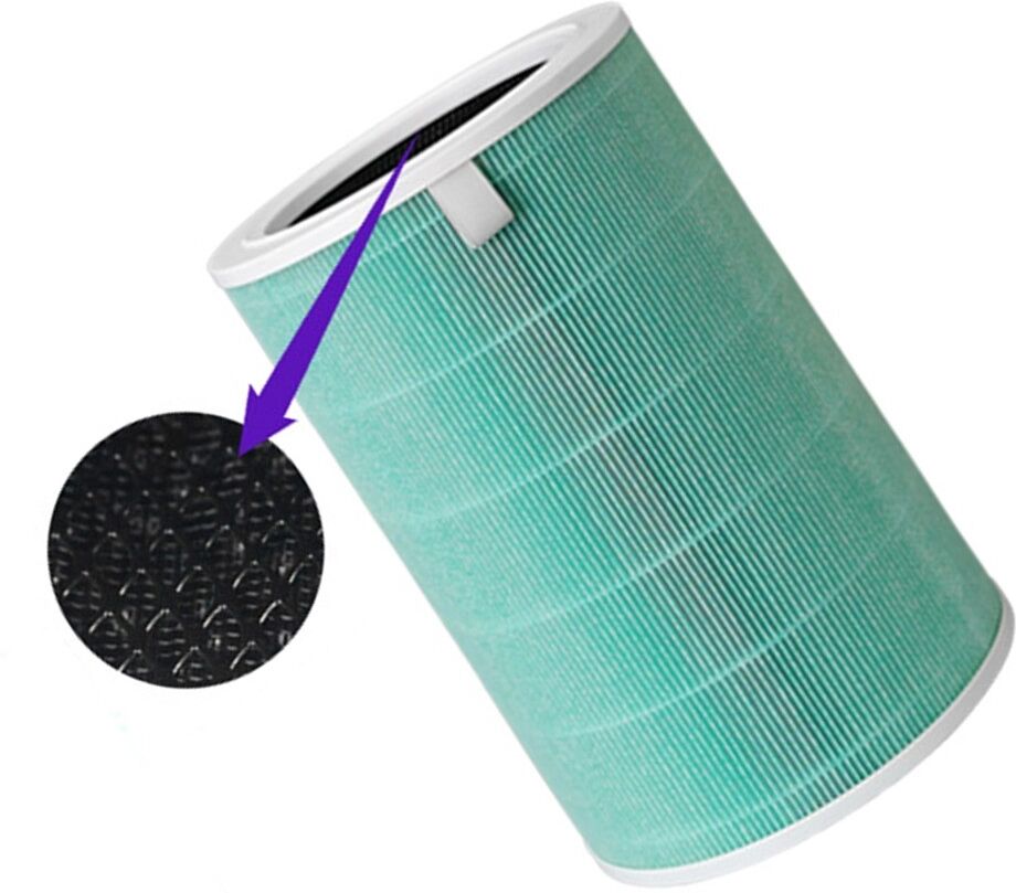 INF Luftreiniger-Filter kompatibel mit Xiaomi Mi Air Purifier 1/2 enhanced – Antibakterieller Aktivkohlefilter, ABS+Faser, Grün