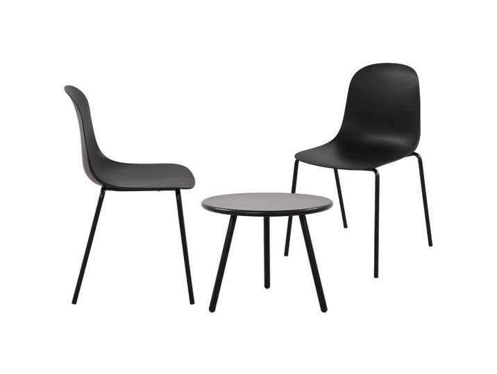 CLP Gartensitzgruppe Kunststoff Schwarz, Gartenmöbel, Gartengarnituren, Gartenmöbel-Sets