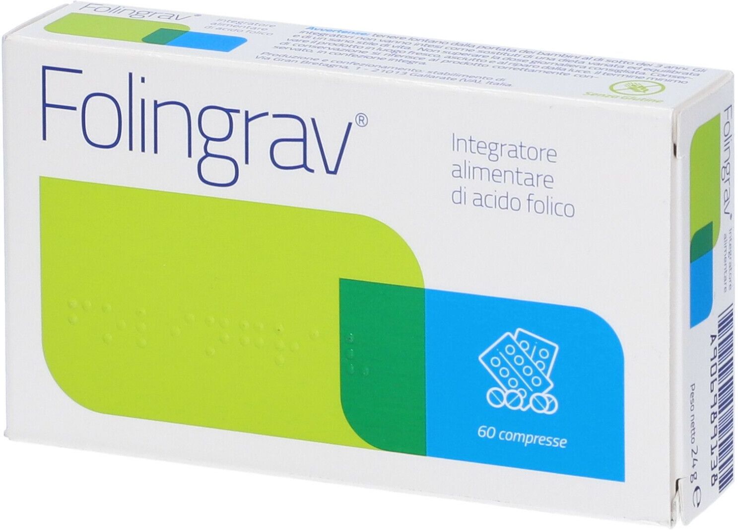 AESCULAPIUS FARMACEUTICI Srl Folingrav Euronational Integratore con Acido Folico – 60 Compresse