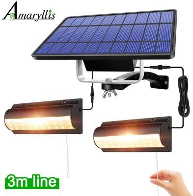 Uplifted Finds Upgraded Solar Pendant Light With Auto On Off And Pull Switch warm White double Head Black