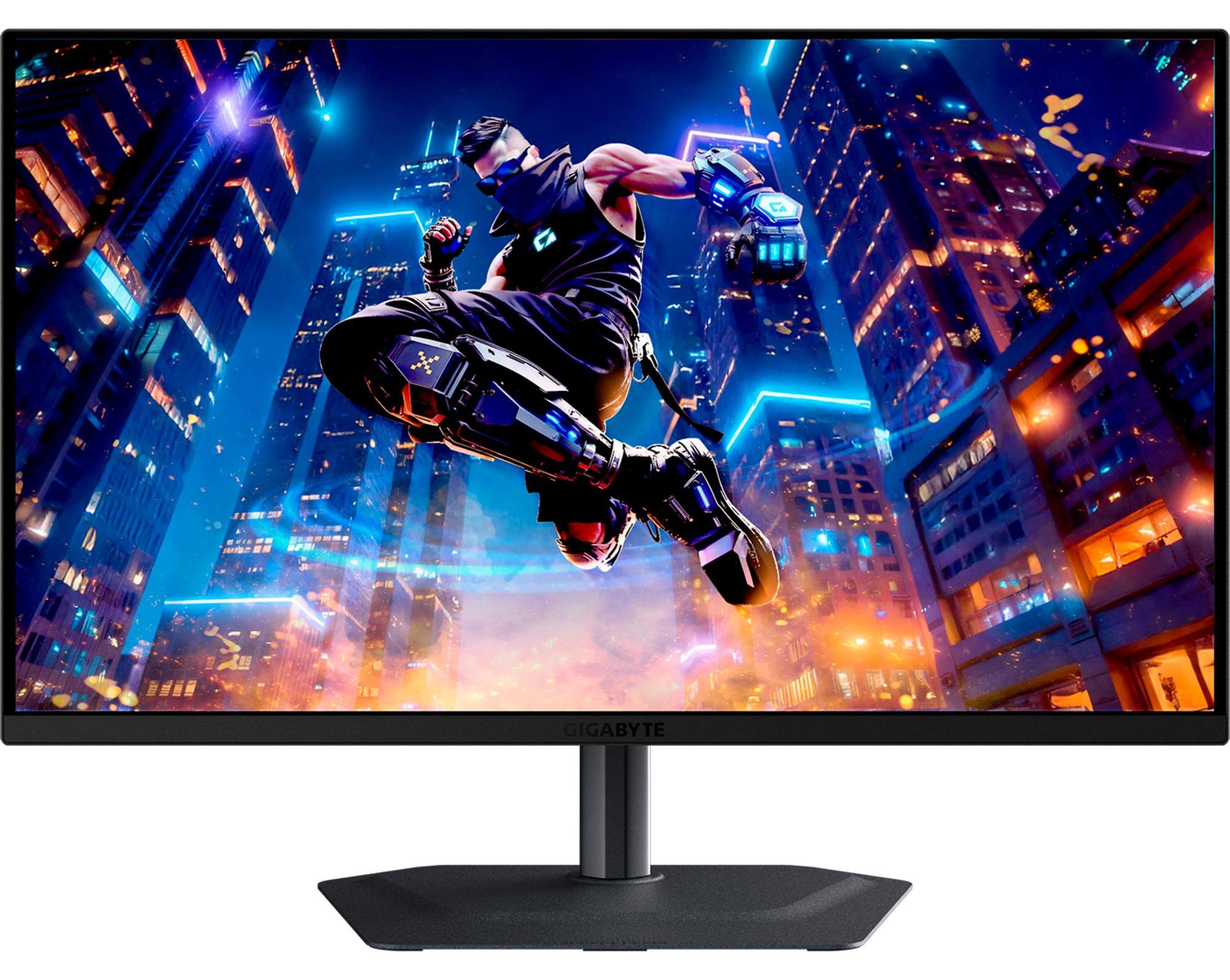 Gigabyte MO27Q3 Gaming Monitor Flat, 67,8 cm (27"), 2.560 x 1.440 QHD, 1ms, neig-, schwenk-, höhenverstellbar, Pivot, HDMI, DP, USB, Speaker