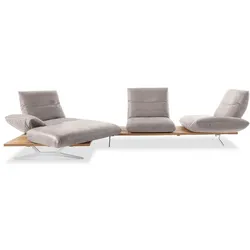 KOINOR Ecksofa Marilyn Leder Grau Asphalt