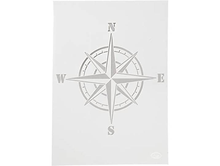 Universele sjabloon windroos, A4 sjabloon, goedkope vintage upcycling