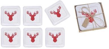 IH Casa Decor 6 Pc Square Printed Coaster Deer