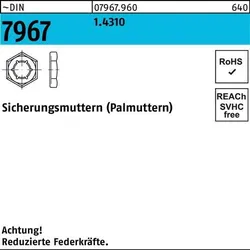 Sicherungsmutter DIN 7967 M6 1.4310 100 Stück