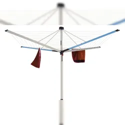BERLINLODGE Wäschespinne Vento 8 Leinenreihen Aluminium Himmelblau| Hx⌀ 205x290cm Wäscheständer Wäscheleine Wäschetrockner
