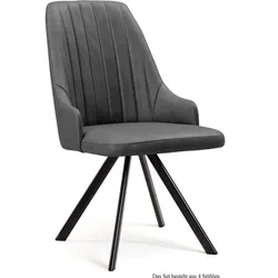 ESSZIMMERSTUHL (4er-Set) Deina 52x91x60 Schwarz/Grau